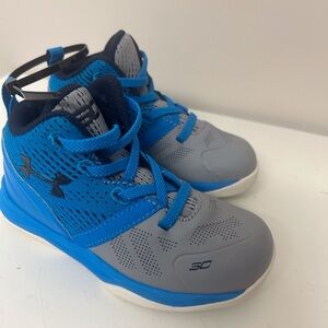 Under Armour Kids Blue and Gray Athletic Sneakers